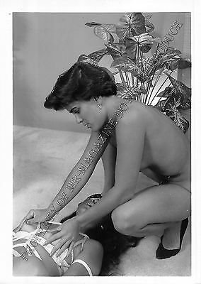 Adult 1990s B&W Photo 5x7 Bondage Lesbian Asian Tied in Chair and Dominated 91MZ