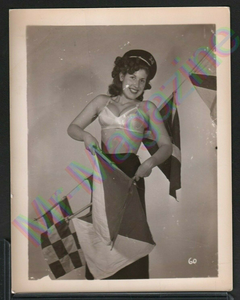 Vintage B&W Risque Pinup 4" x 5" Sexy Brunette Cheesecake AY24