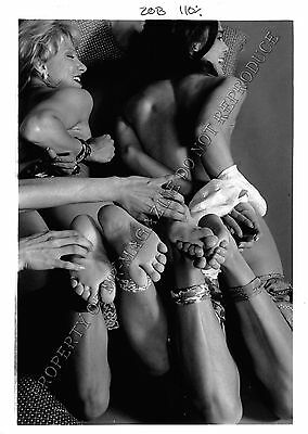 Adult 1990s B&W Photo 5x7 Bondage Beautiful Lesbians Bound and Tickled 141NI