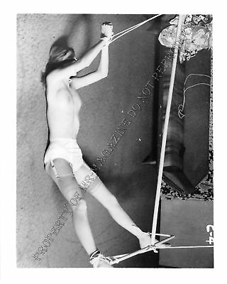 Adult Vintage B&W Photo 4x5 Bondage Beautiful Brunette Bound & Dominated 219WL