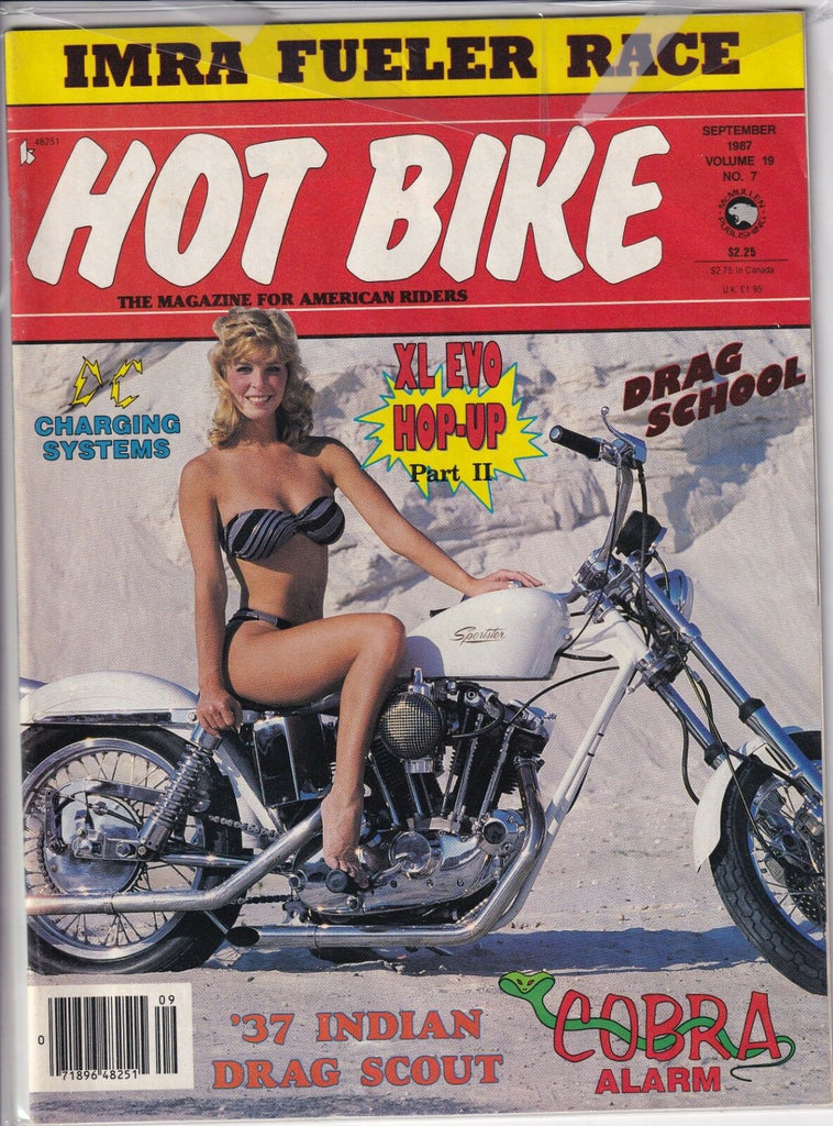 Hot Bike Magazine Drag School & '37 Drag Scout September 1987 012919REP