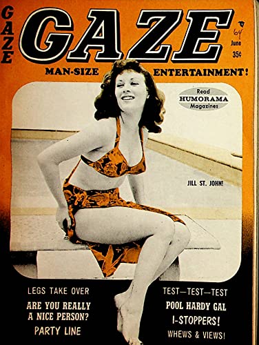 Gaze Humorama Adult Magazine Women & Jokes/Covergirl Jill St. John June 1964