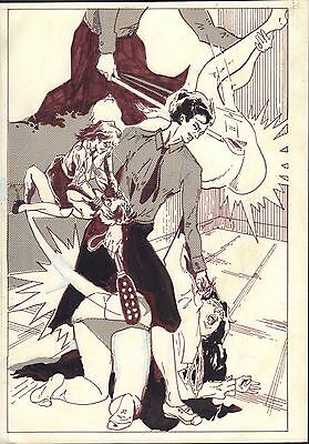 Adult Original Art, Paddle Spanking Woman 8x11 040616DBL