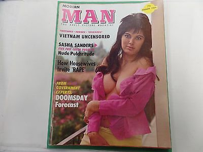 Modern Man Busty Adult Magazine Sasha Sanders March 1968 ex 021516lm-ep