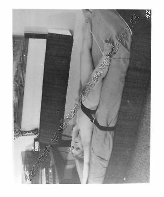 Adult Photo Vintage B&W 4x5 Bondage Beautiful Blonde Bound Dominated 391XU