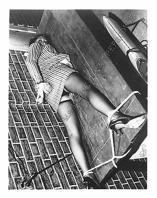Vintage Adult B&W Photo 4x5 Bondage Beautiful Brunette Tied Up on Table 79MD