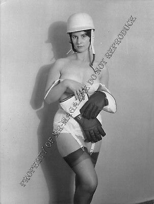 1950s Pin-Up B&W Risque Photo 8.5"x6.5" Sexy Brunette Posing in Lingerie 314FB