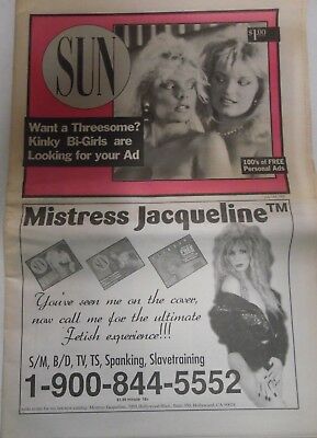Sun Fetish Newspaper Want A Threesome? July 1993 052618lm-ep