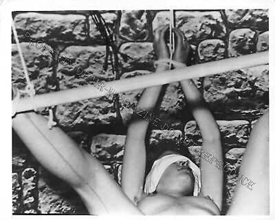 Adult Photo Vintage B&W 4x5 Bondage Beautiful Brunette Bound Dominated 62XU