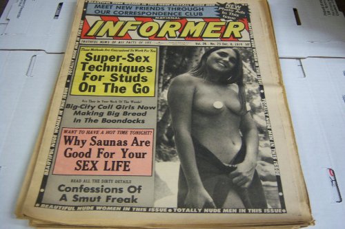 National Informer Adult Magazine"Super-sex Techniques for Studs on the Go" Vol.26#23 December 8, 1974