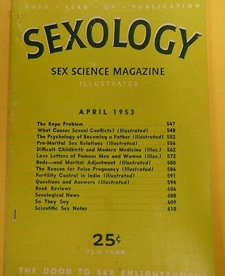 Sexology Adult Digest Pre-Marital Sex April 1953 Illustrated 070813lm-epa