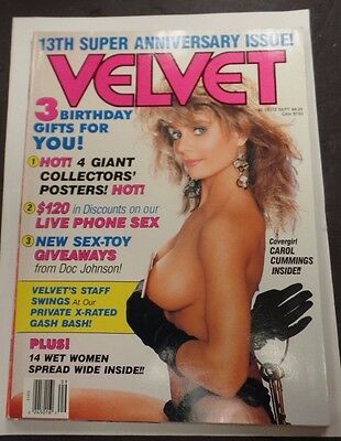 Velvet Busty Adult Magazine Carol Cummings September 1989 ex 010216lm-ep