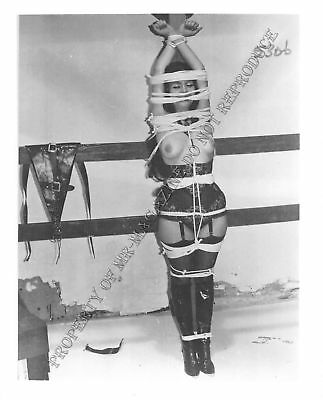 Adult Vintage B&W Photo 4x5 Bondage Beautiful Brunette Bound & Dominated 127WL