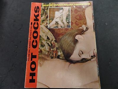 Hot Cocks Adult Magazine #1 includes 24" Pullout Coverspread 1970's 011916lm-ep