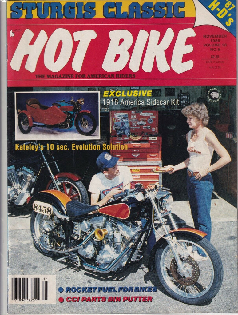 Hot Bike Magazine Kateley's Evolution & Sidecar Kits November 1986 012919REP