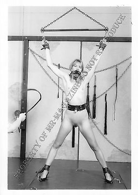 Adult 1990s B&W Photo 5x7 Bondage Beautiful Blonde Bound and Whipped 6PE