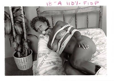 Adult Vintage B&W Photo 5x7 HOM Bondage Tan Brunette Bound & Dominated 29HZ