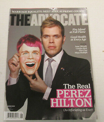 The Advocate Gay Adult Magazine Perez Hilton August 2009 ex 101814lm-ep