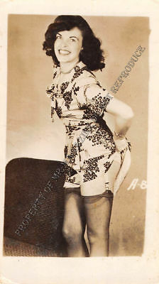 Adult Vintage B&W Photo 2.5x4 Sexy Pin Up Lesbians Undressing Strip Tease 128HR