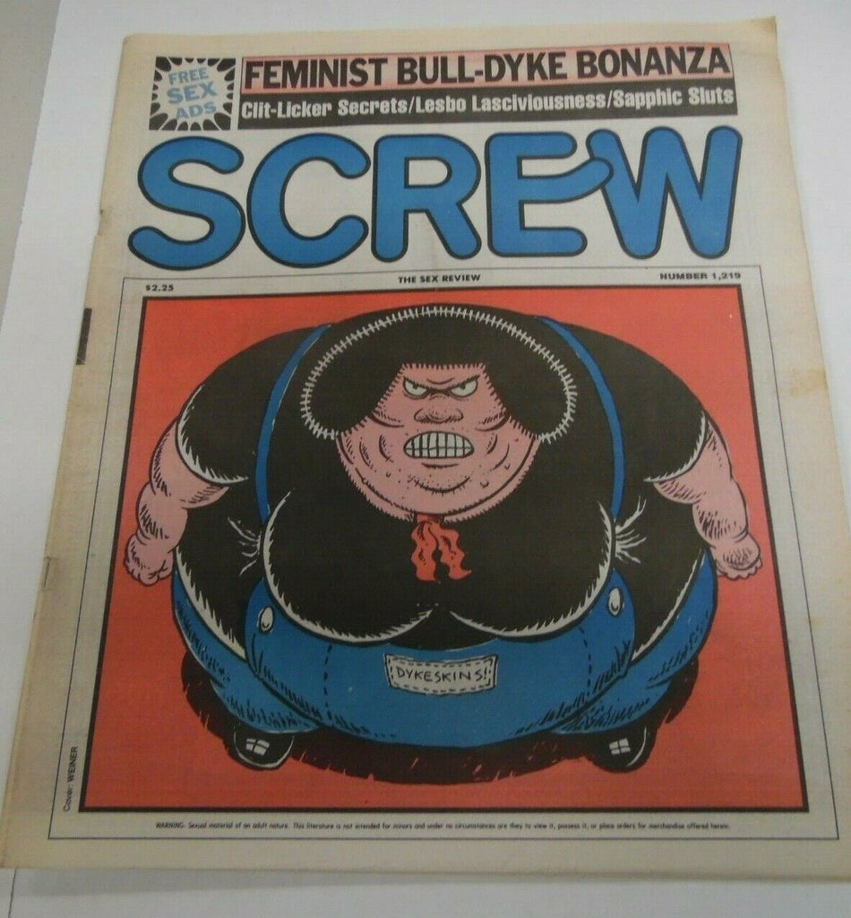Screw Newspaper Feminist Bull-Dyke Bonanza #1219 1992 121719lm-ep2
