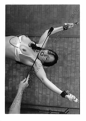 Adult 1990s B&W Photo 5x7 Bondage Beautiful Brunette Bound and Whipped 233PE