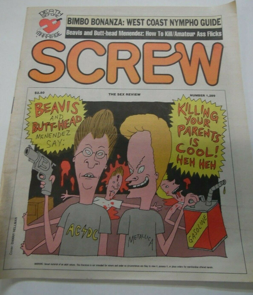 Screw Newspaper Beavis & Butt-Head Cover #1289 November 15, 1993 012920lm-ep2