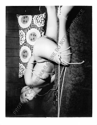 Adult Photo Vintage B&W 4x5 Bondage Beautiful Blonde Bound Dominated 388XU