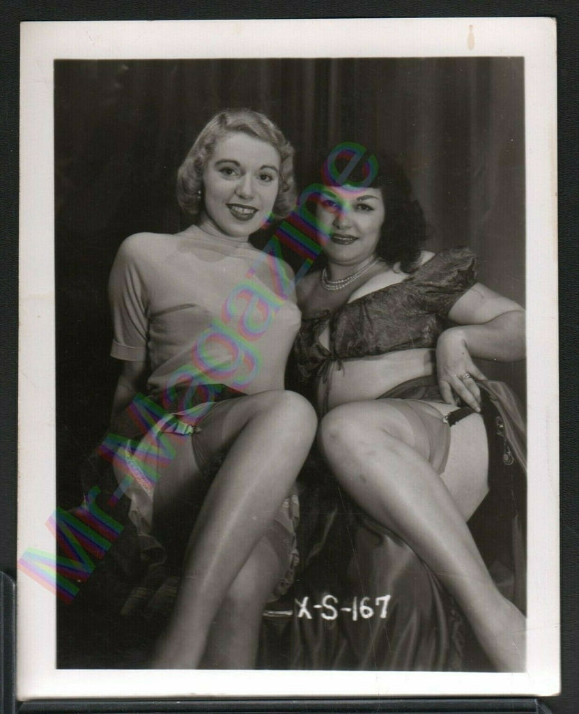Vintage B&W Risque Pinup 4" x 5" Sexy Blonde and Brunette Cheesecake BC101
