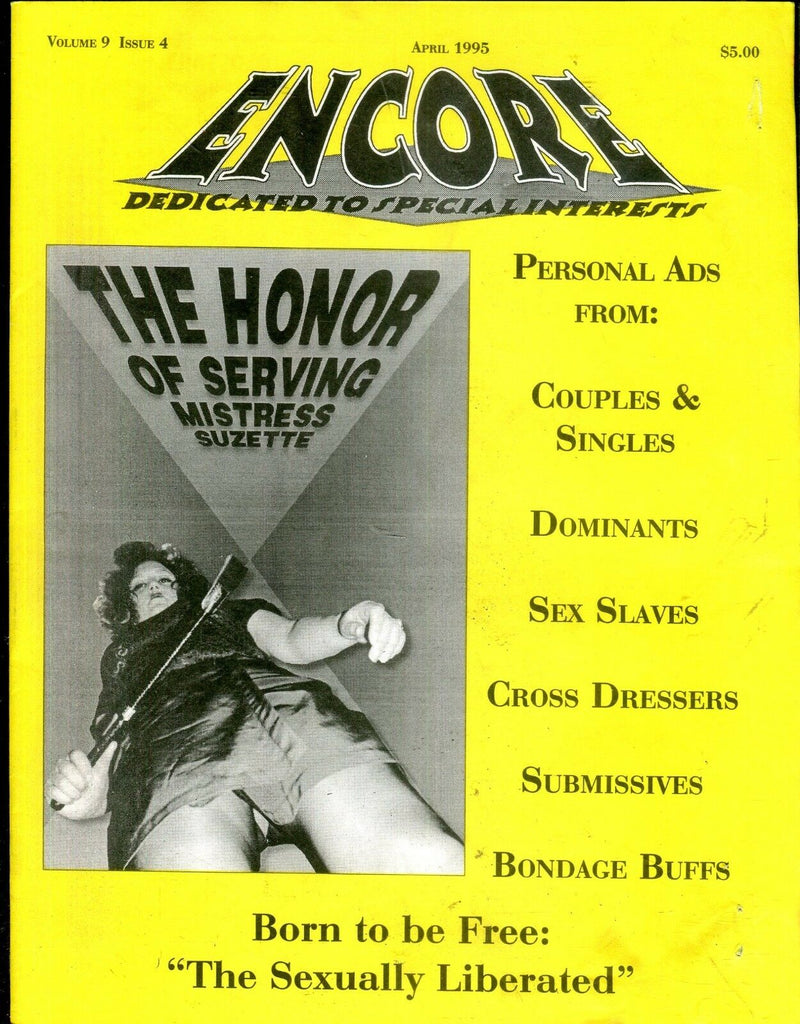 Encore Fetish Contacts Magazine The Sexually Liberated April 1995 112618lm-ep