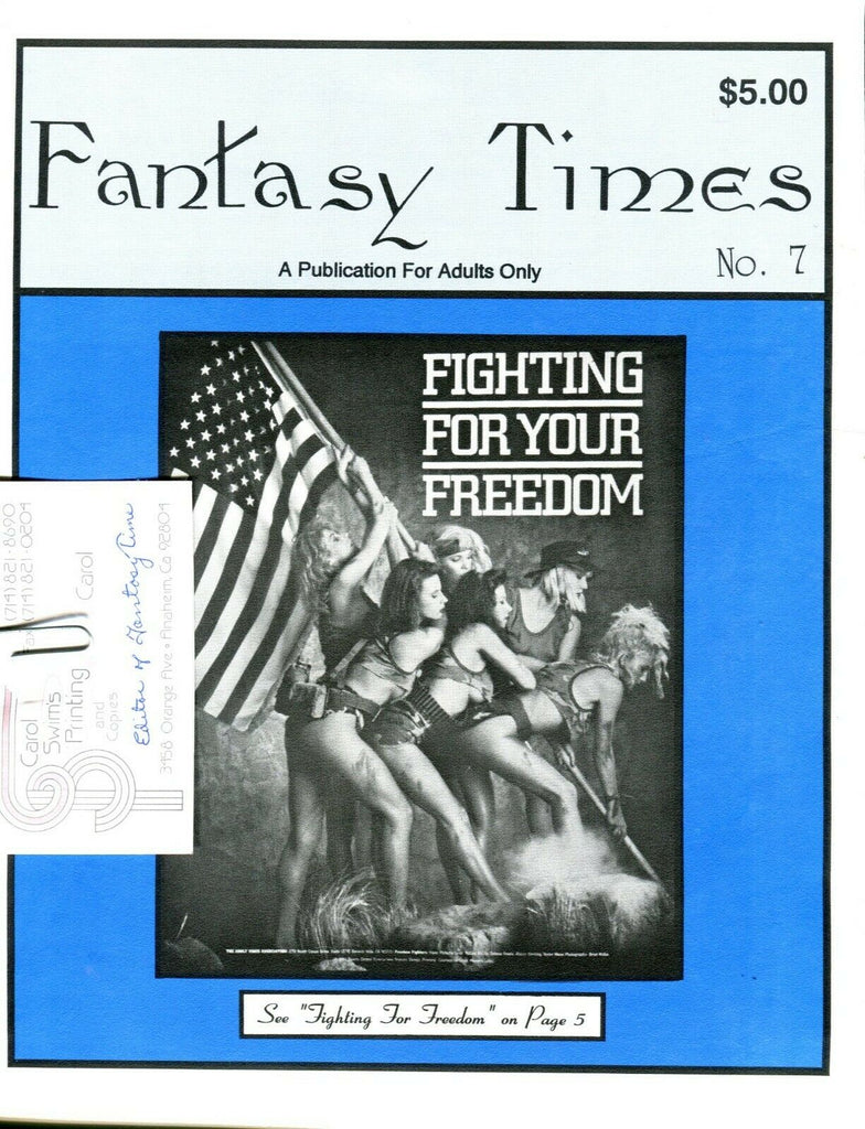 Fantasy Times Contact Magazine Fighting For Freedom #7 1991 050619lm-ep