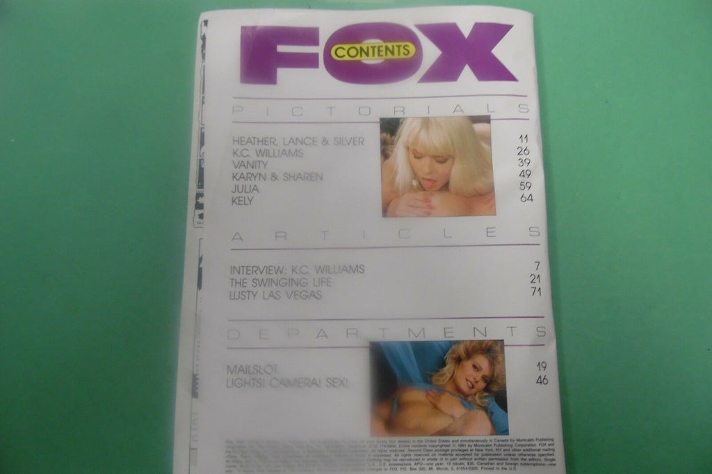 Fox Magazine Vanity vol.10 1991 Readers Copy 123116lm-ep