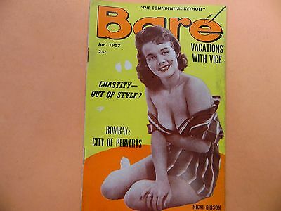 Bare Digest Glamour Models Nicki Gibson January 1957 051816lm-ep