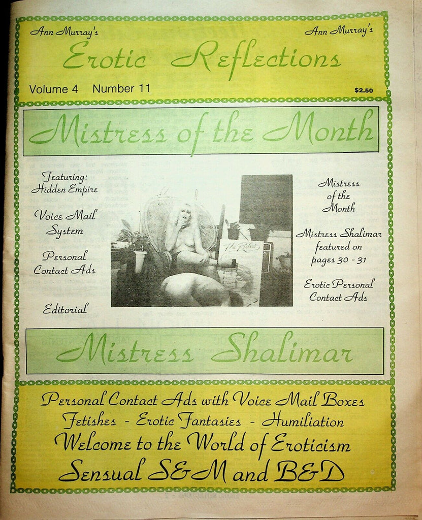 Erotic Reflections Newspaper Mistress Shalimar vol.4 #11 1993 022720lm-ep