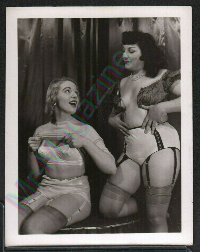 Vintage B&W Risque Pinup 4" x 5" Sexy Blonde and Brunette Cheesecake BC100