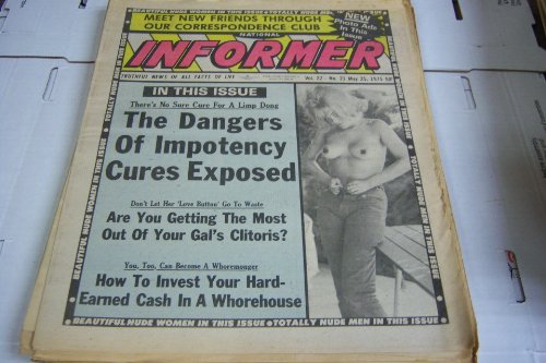 National Informer Adult Magazine"The Dangers of Impotency Cures Exposed" Vol.27#21 May 25, 1975