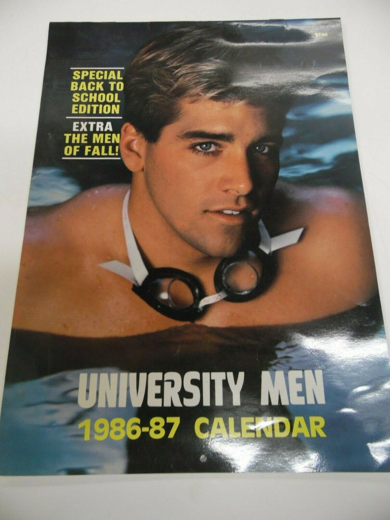 Unbranded University Men 1986-87 Wall Calendar The Men Of Fall 14" x 10" 022219lm-ep