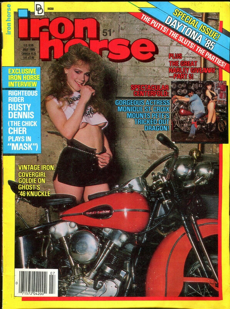 Iron Horse Biker Covergirl Goldie On Ghost's '46 Knuckle 1985 062519lm-ep