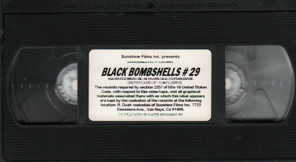Black Bombshells #29 2001 Sunshine Films Adult VHS 021720AMP