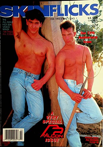Skinflicks Gay Men's Magazine Kris Lord & Jeff Hammond February 1993 13th Anniversary Falcon Issue