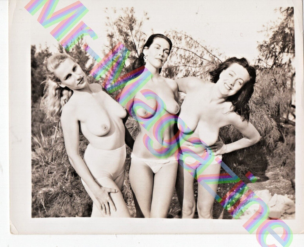 Vintage B&W Risque Pinup 4" x 5" Three Sexy Ladies Cheesecake BL20