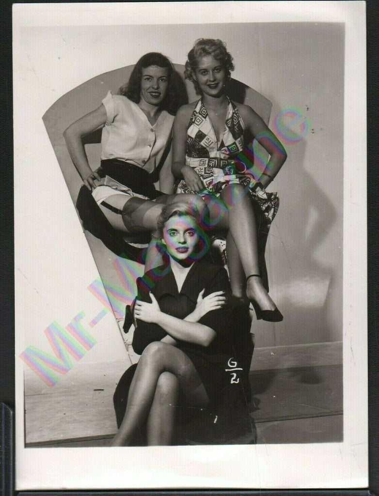 Vintage B&W Risque Pinup 4" x 5" Three Sexy Ladies Cheesecake BI31