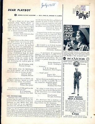 Playboy Magazine July 1958 Readers Copy 022418lm-ep2