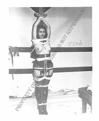 Adult Vintage B&W Photo 4x5 Bondage Beautiful Brunette Bound & Dominated 129WL