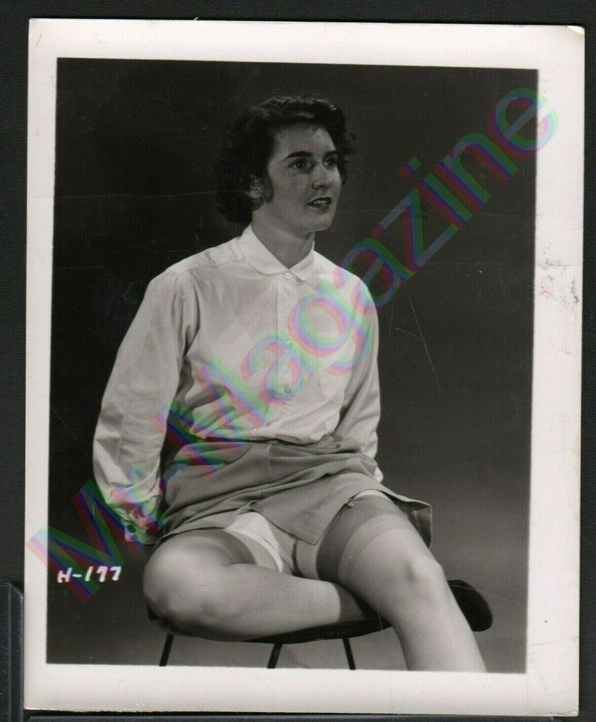 Vintage B&W Risque Pinup 4" x 5" Sexy Brunette Cheesecake BH93