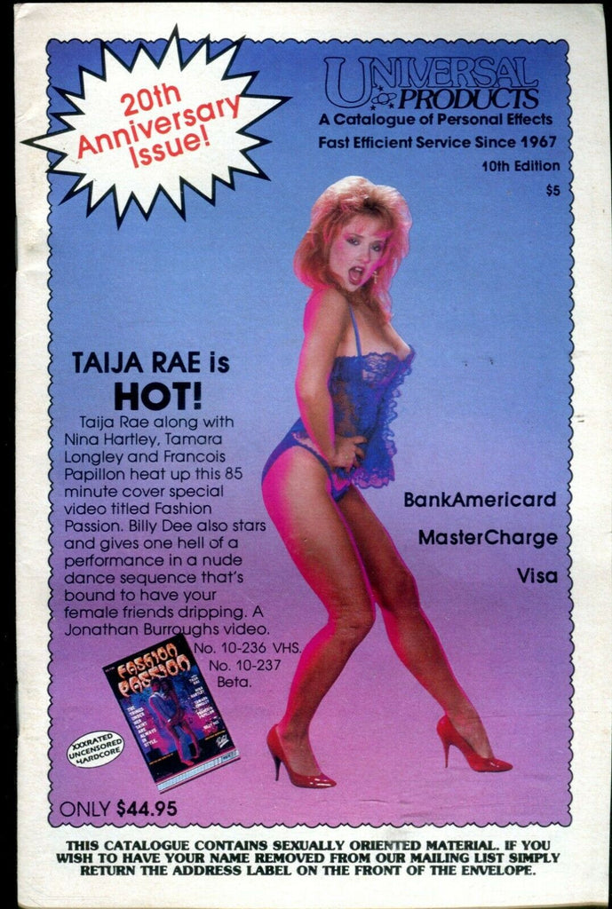 Universal Products Catalog Taija Rae/ Erotic Gifts 20th Anniversary 100719lm-ep