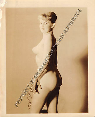 Adult Vintage B&W Photo 4x5 Beautiful Blonde Posing Nude Seductive Sexy 106HP