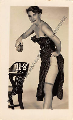 Adult Vintage B&W Photo 2.5x4 Sexy Pin Up Lesbians Undressing Strip Tease 108HR