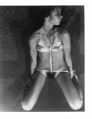 Vintage Adult B&W Photo 4x5 Bondage Beautiful Brunette Tied Up on Floor 107MD