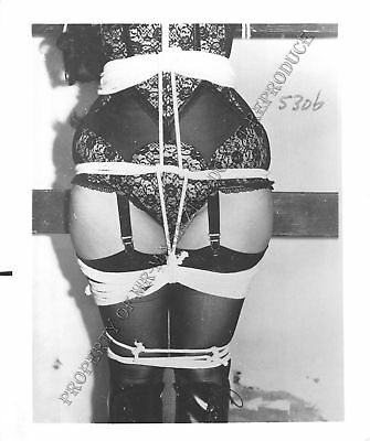 Adult Vintage B&W Photo 4x5 Bondage Beautiful Brunette Bound & Dominated 78WL