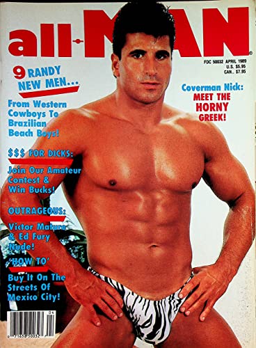 All Man Gay Men's magazine Cover Hunk Nick April 1989
